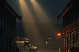 家庭客厅大屏播放高清剧集片头的场景示意